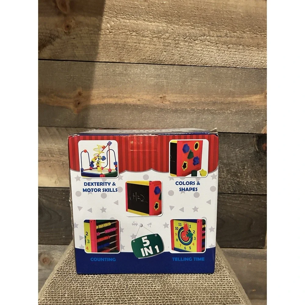 Homeware 1259 5-in-1 Wood‎ Activity Cube NEW